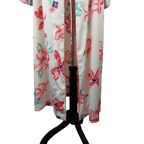 Natori Womens Asian Multi Color Floral Romantic Kimono Inspired Long Robe S - Picture 4 of 11
